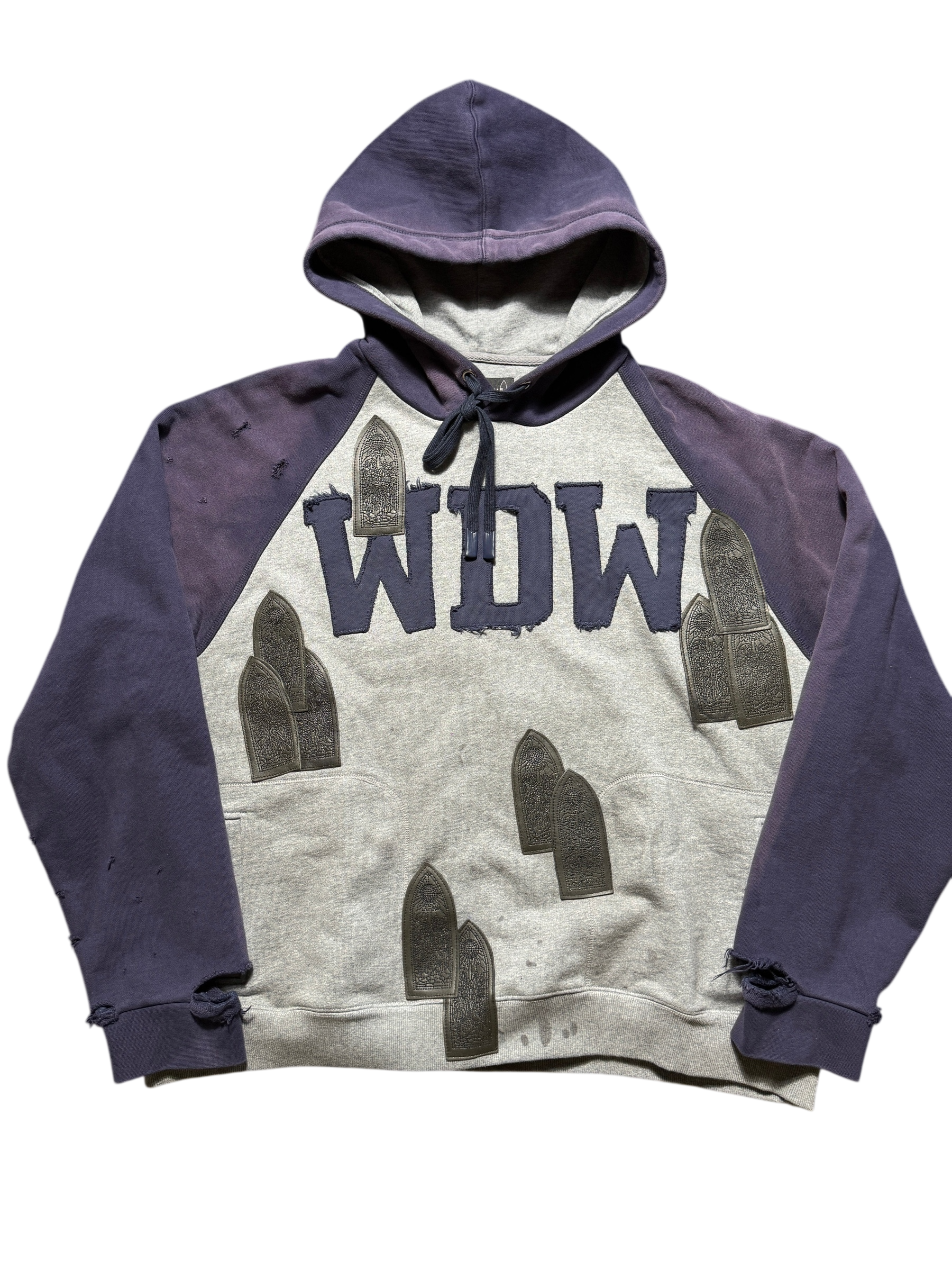 Who Decides War Faded Navy Grey Patch Hoodie