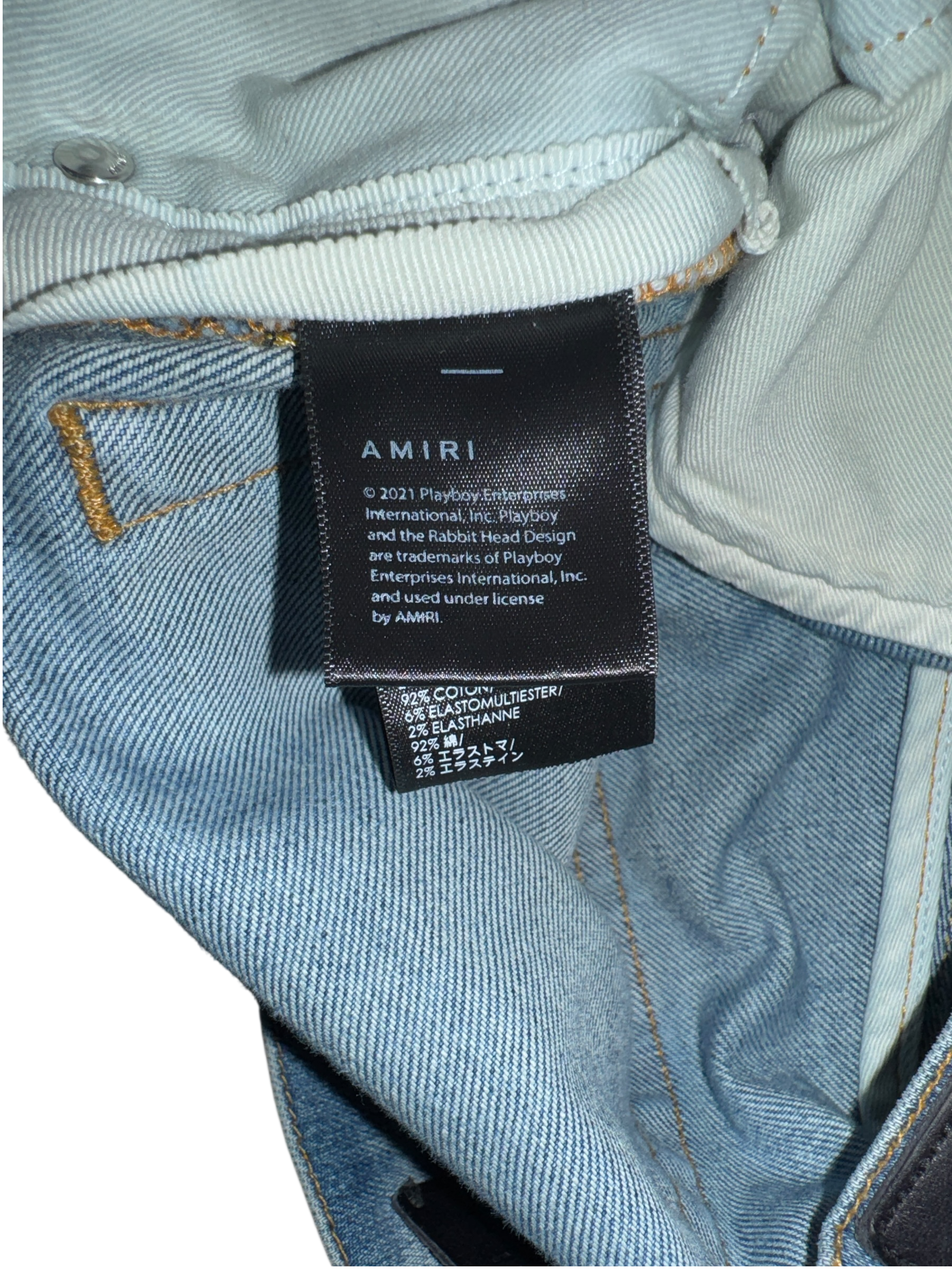 Amiri MX1 Light Wash Playboy Patch Jeans - 29