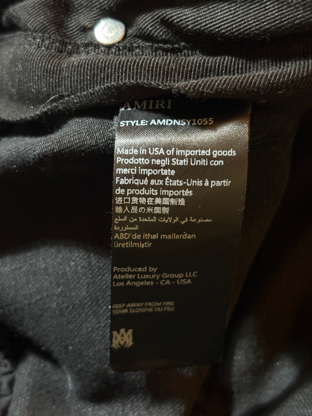 Amiri MX1 Black White Patch Jeans - Size 34