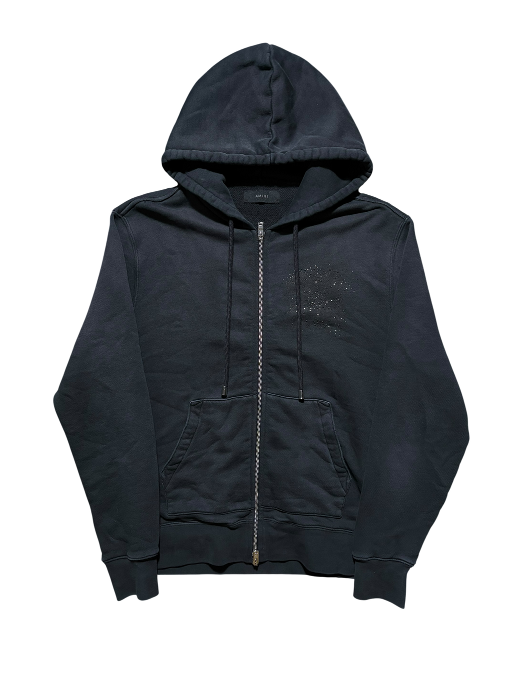 Amiri Crystals Oversized Zip-Up Hoodie - Size Small
