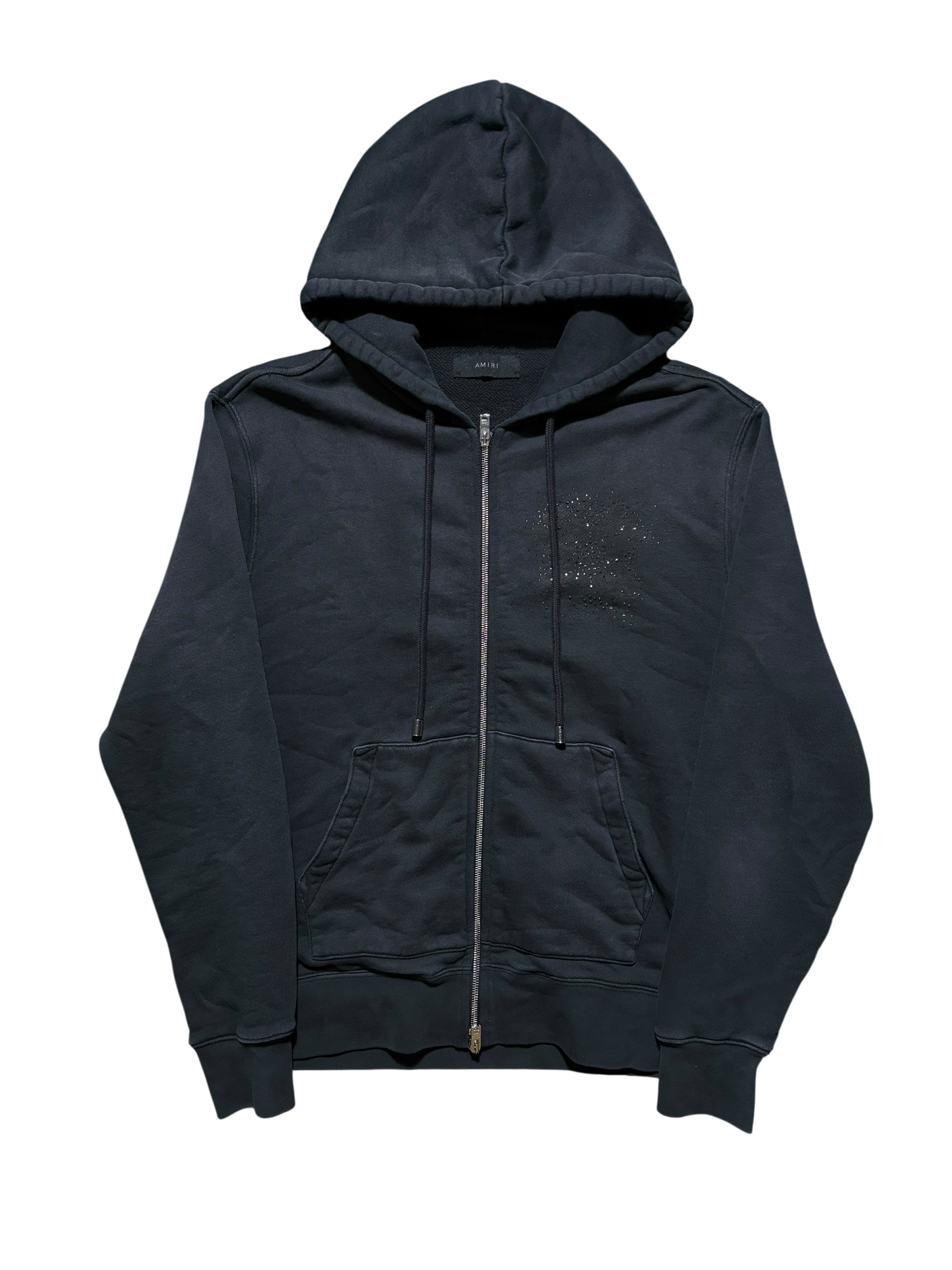 Amiri Crystals Oversized Zip-Up Hoodie - Size Small