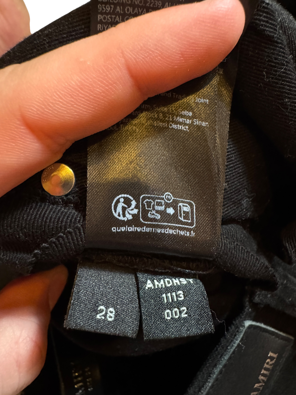 Amiri MX1 Waxed Black Jeans - Size 28