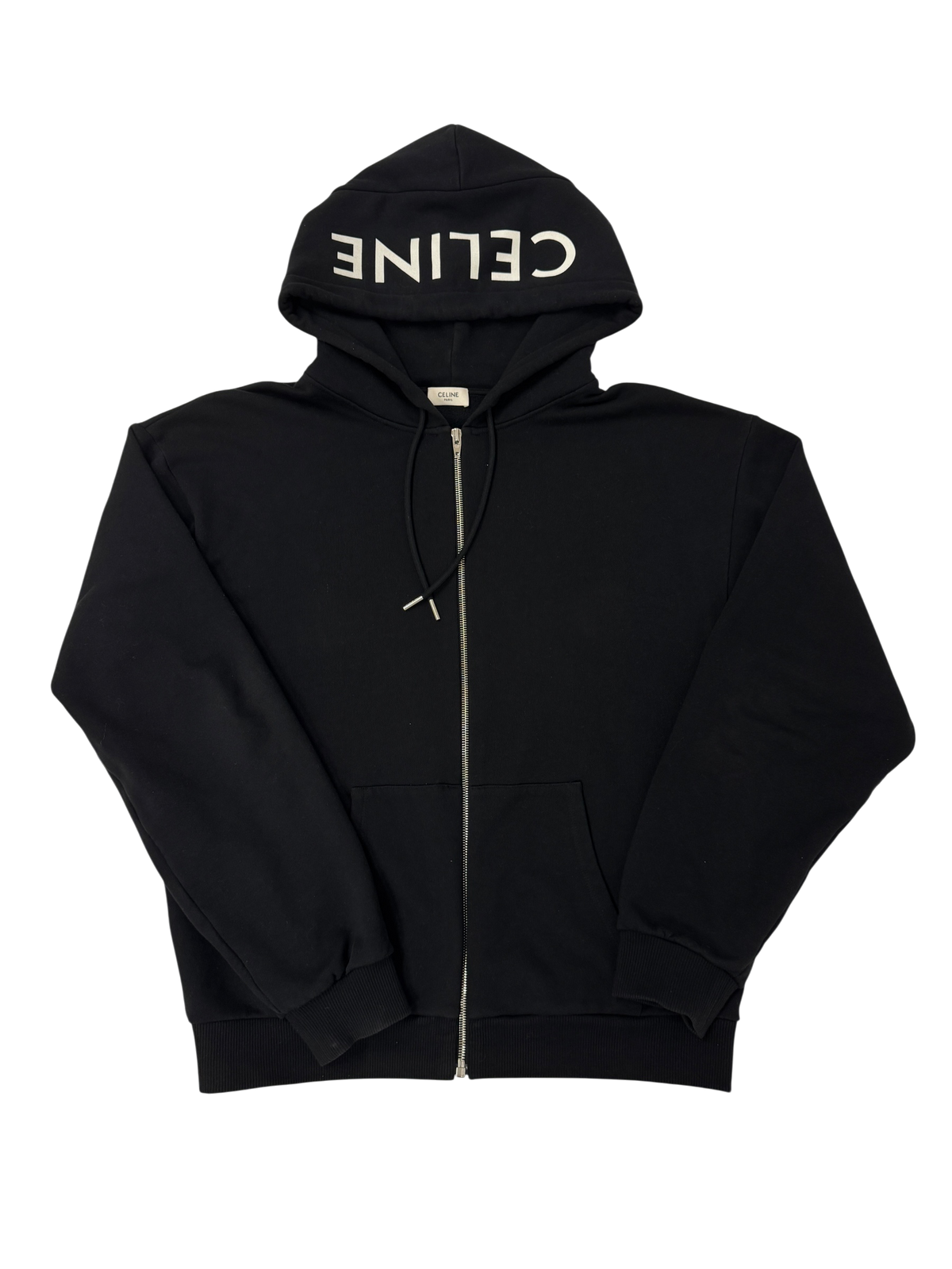 Celine Logo Zip Up Hoodie