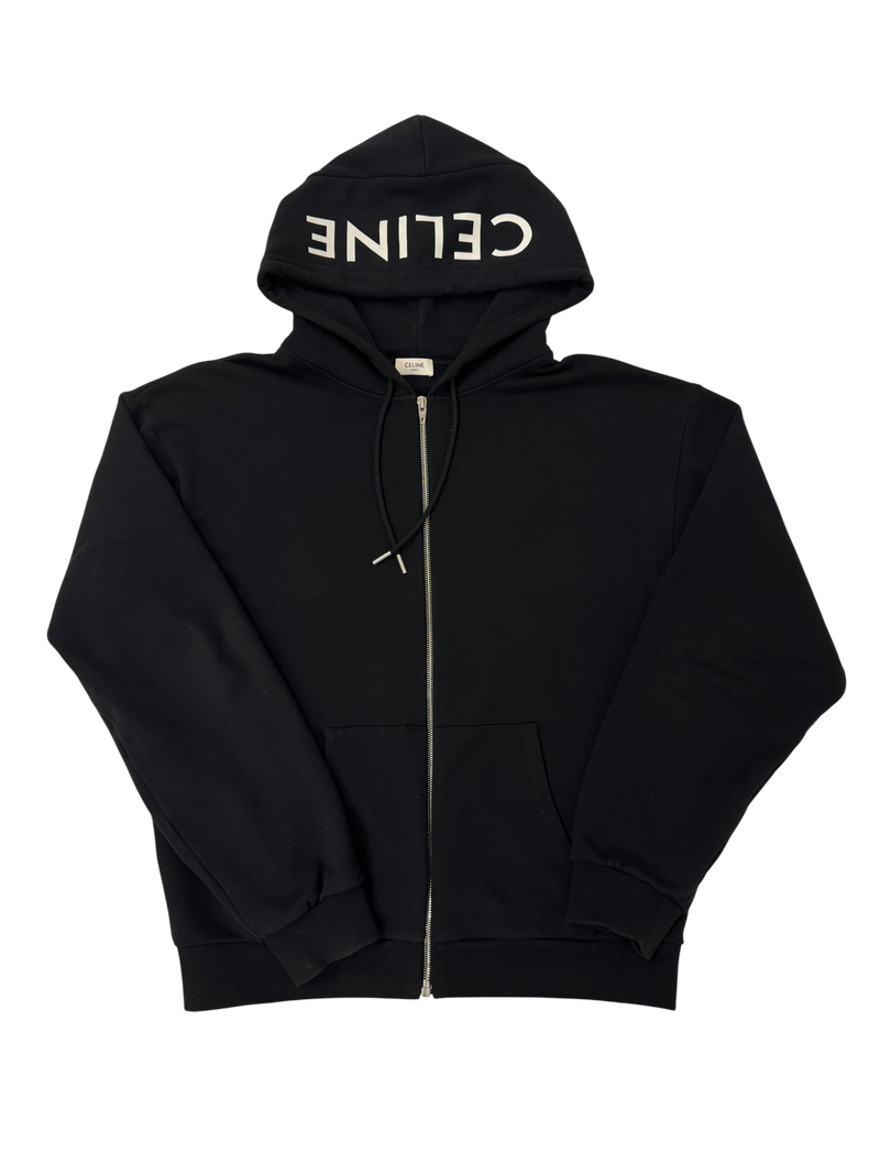 Celine Logo Zip Up Hoodie