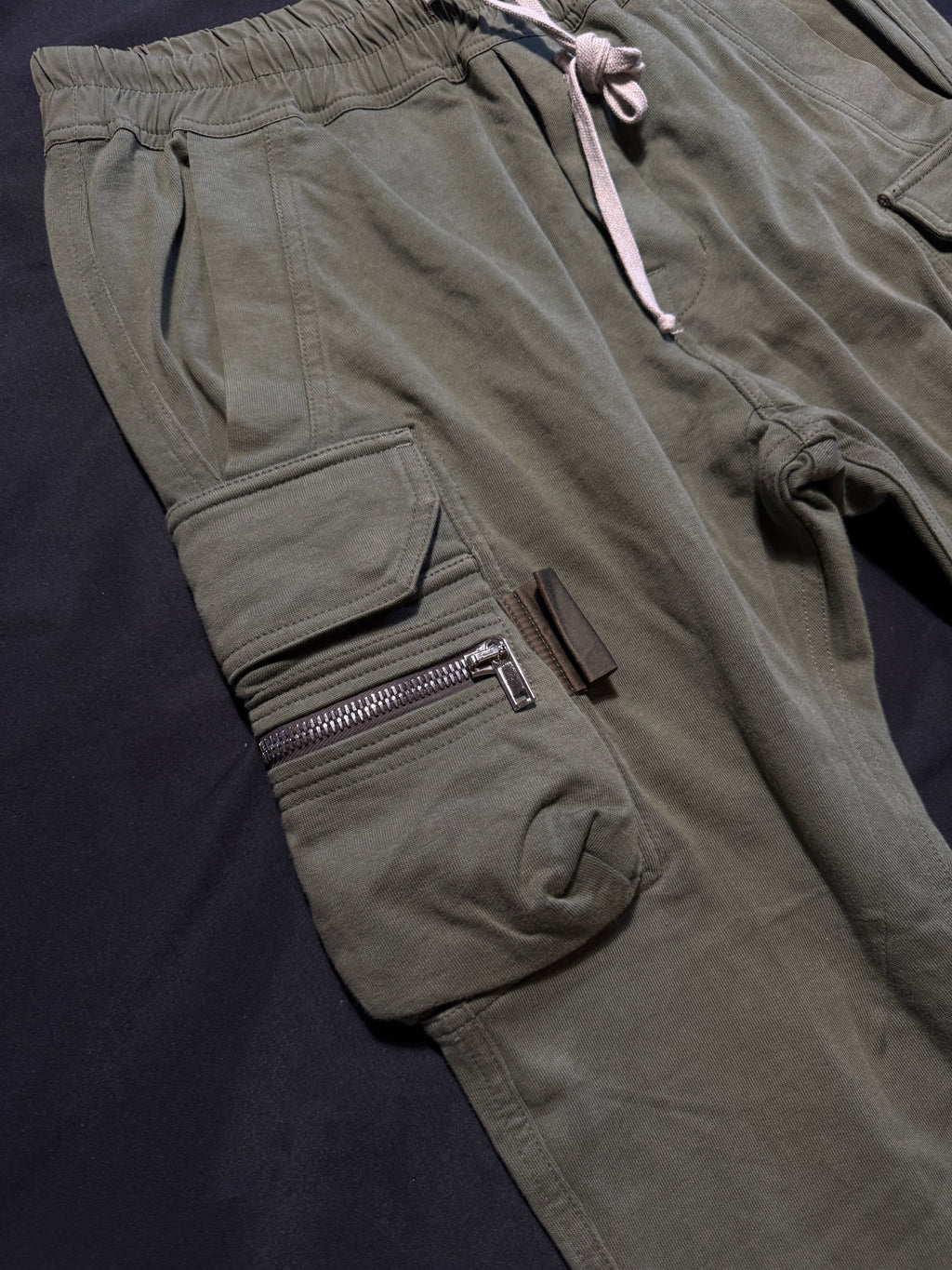 Rick Owens GETHSEMANE GREEN MASTADON CARGO SWEATPANTS