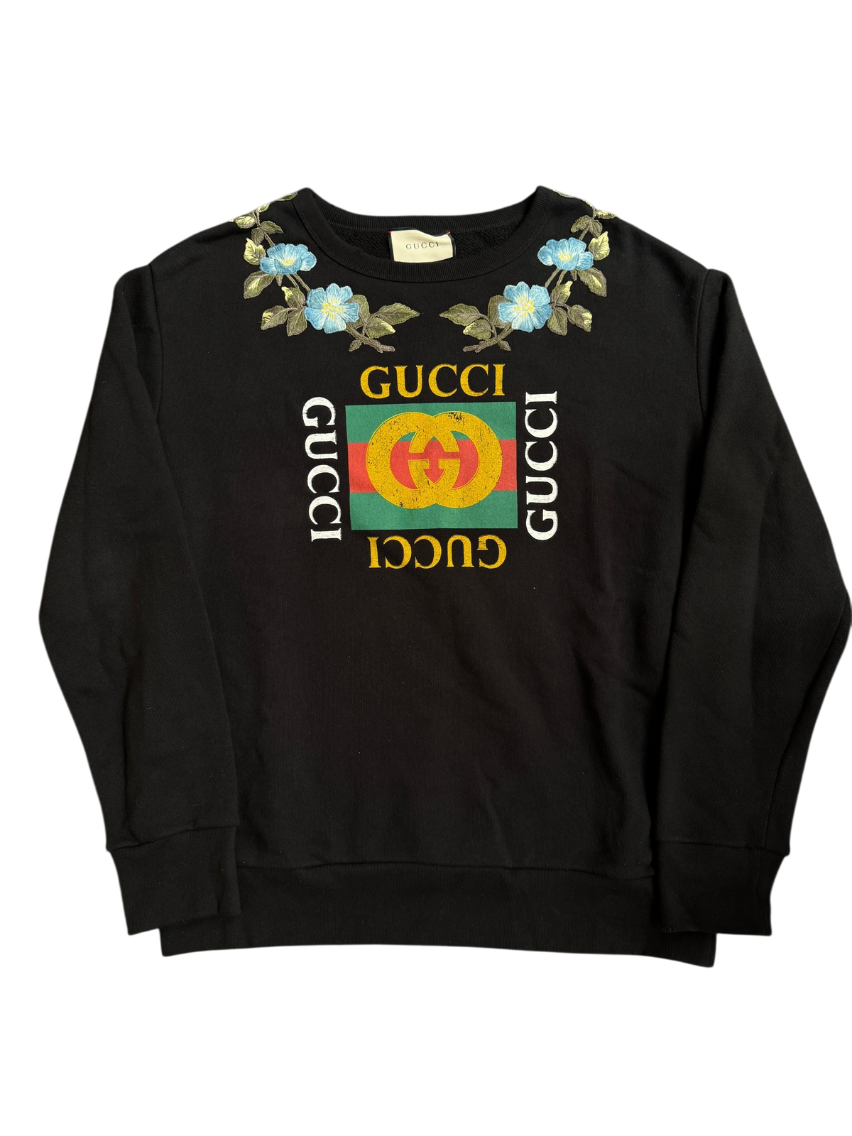 Gucci Loved Floral Embroidered Big Logo Crewneck