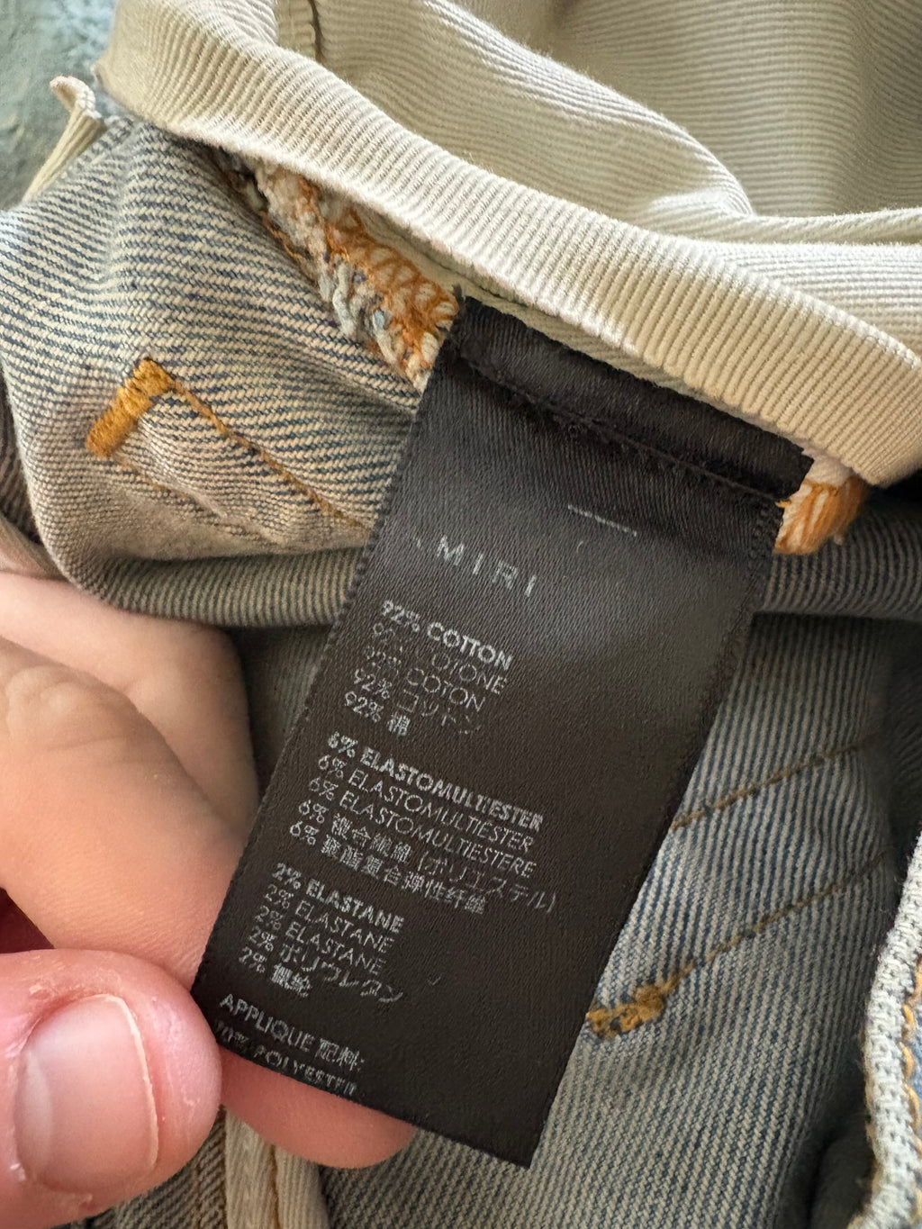 Amiri MX1 Light Wash White Patch Jeans - Size 31