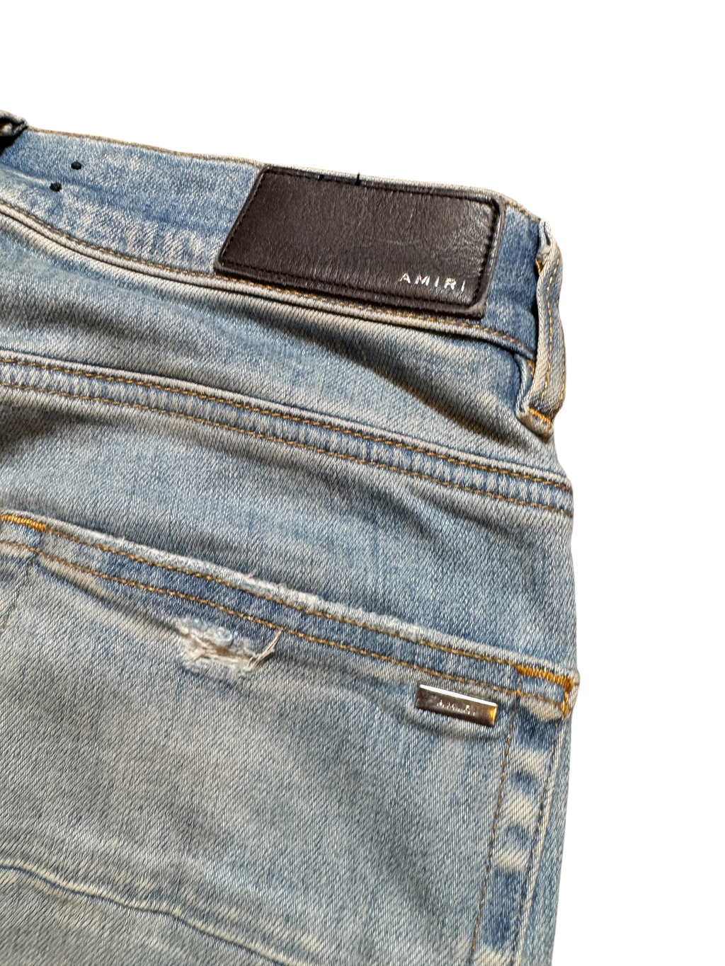 Amiri Old English Bandana Logo LightWash Jeans - Size 29
