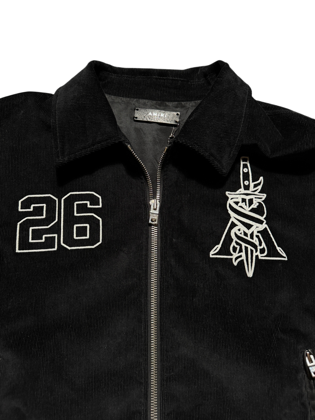 Amiri Corduroy Brothers Varsity Jacket Black