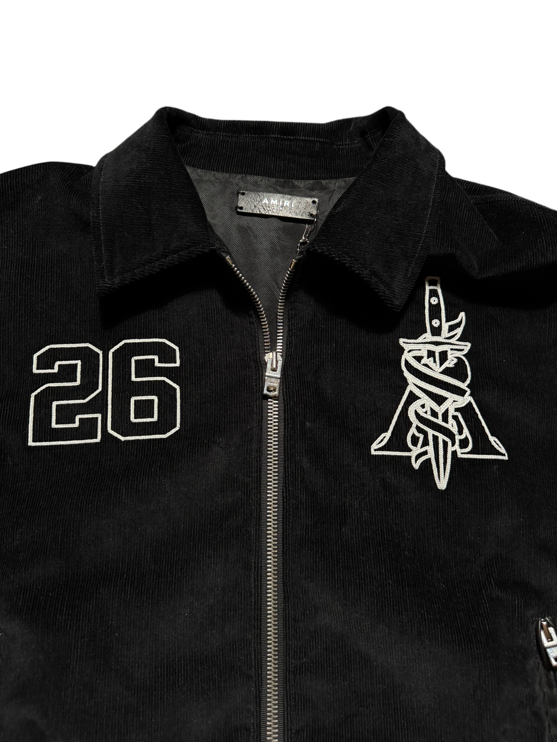 Amiri Corduroy Brothers Varsity Jacket Black
