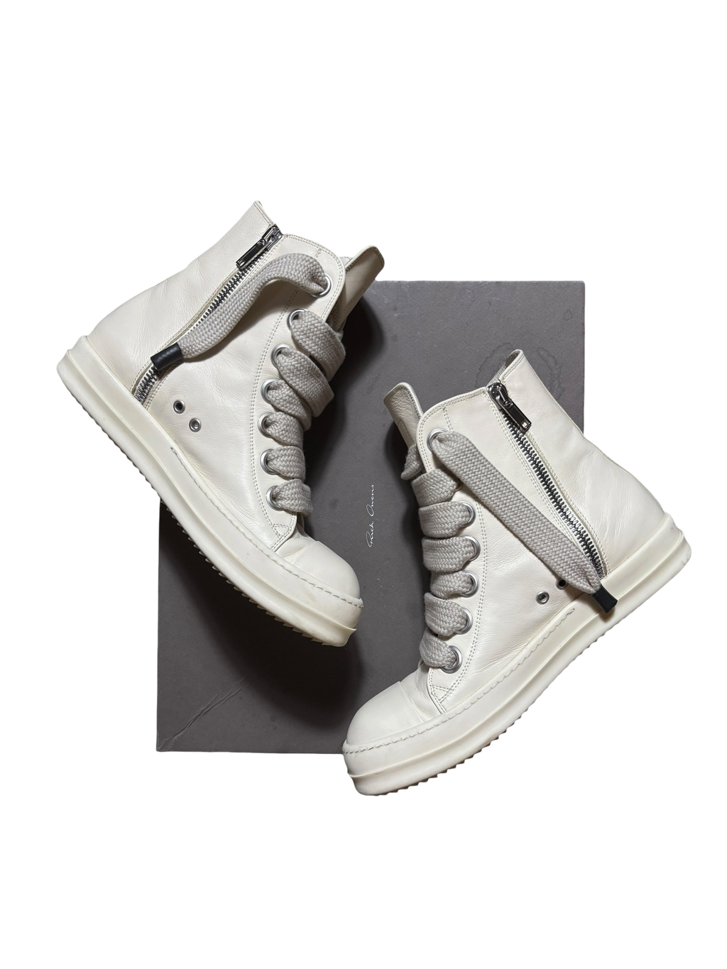 Rick Owens Milk Temple Jumbo Laces Sneaker - Size 43
