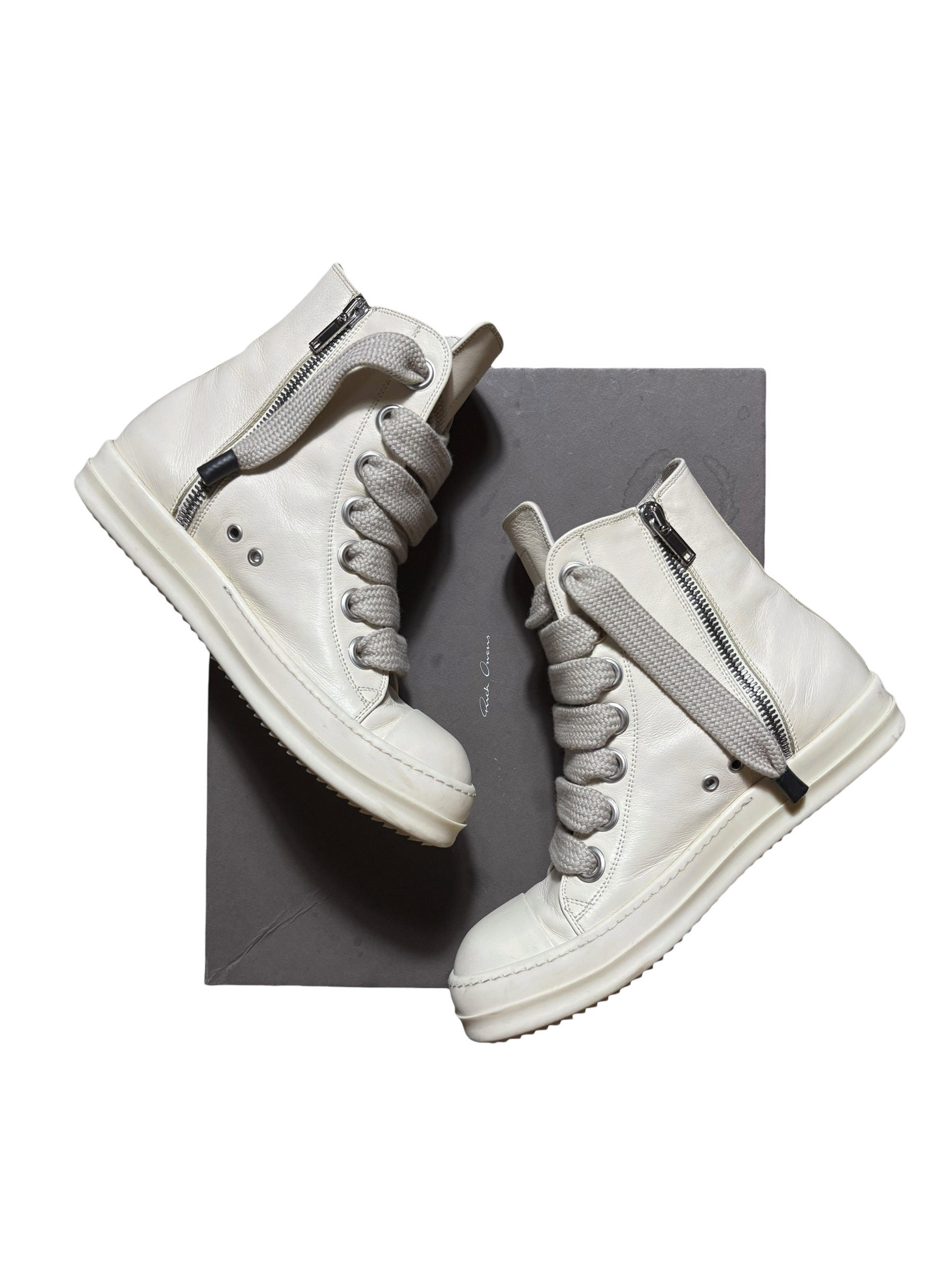 Rick Owens Milk Temple Jumbo Laces Sneaker - Size 43