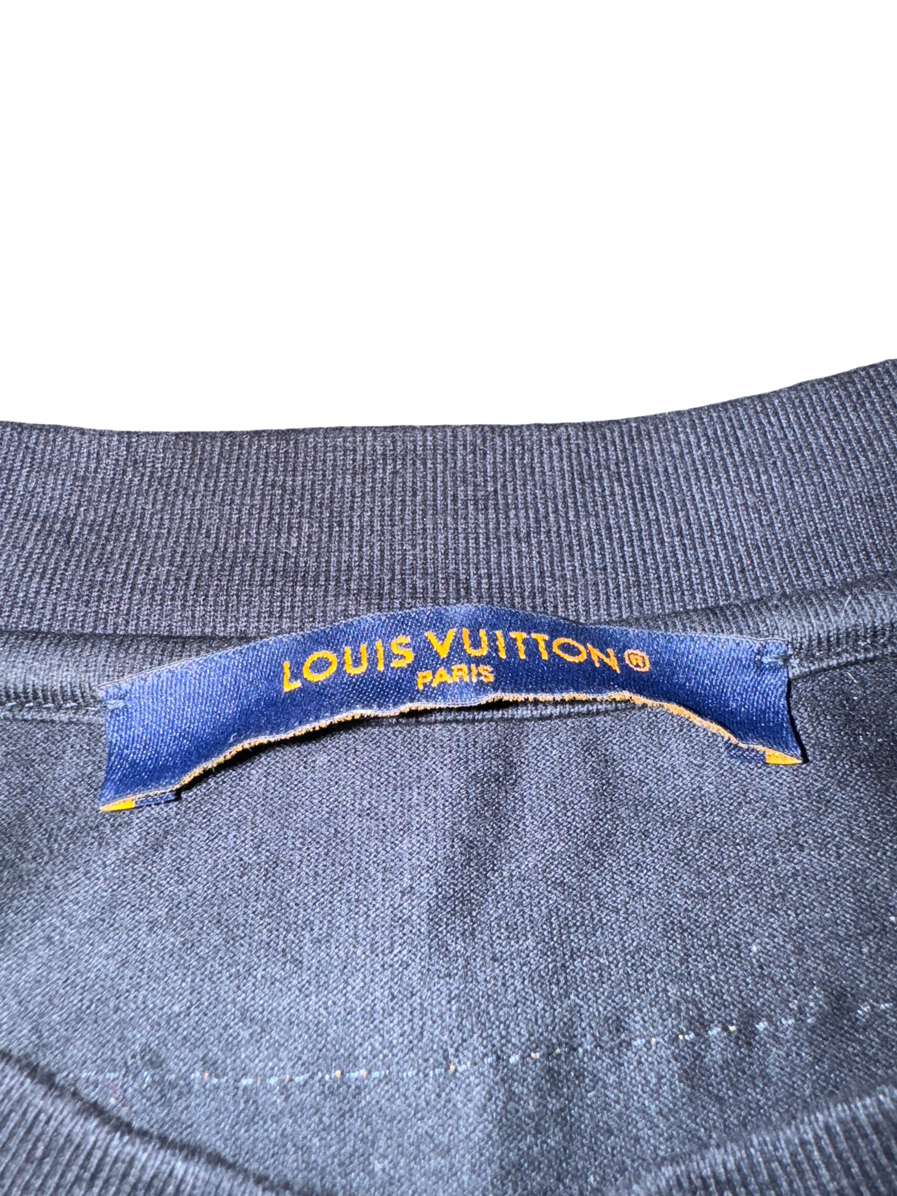 Louis Vuitton Embossed LV T-Shirt Navy - Size S