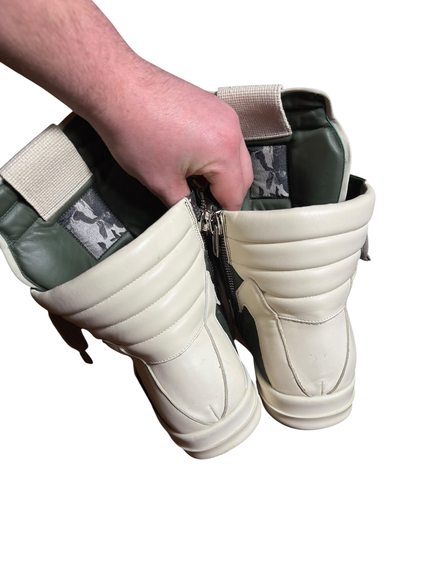 Rick Owens Green Jumbo Lace Geobasket Sneakers - 12