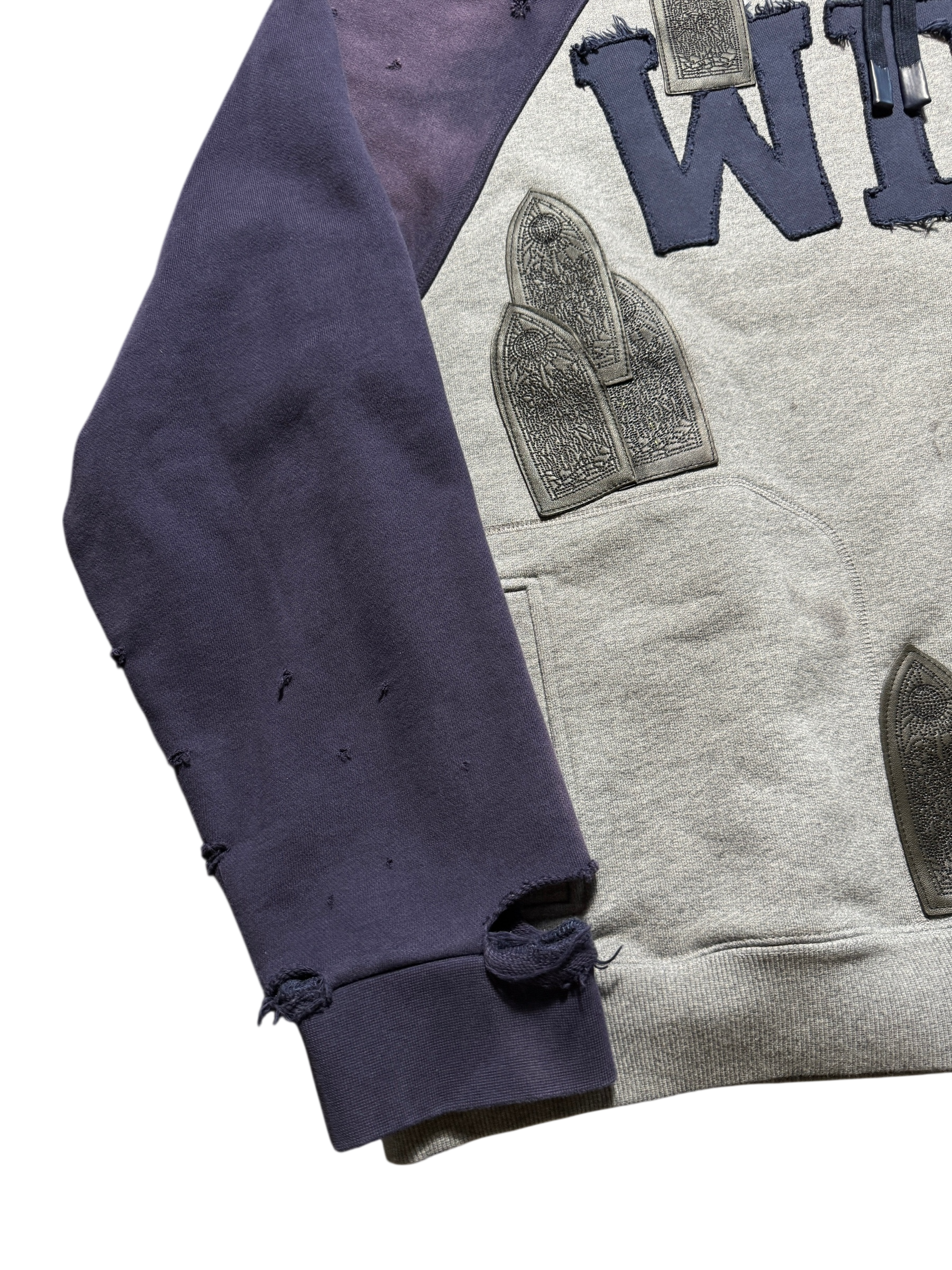 Who Decides War Faded Navy Grey Patch Hoodie