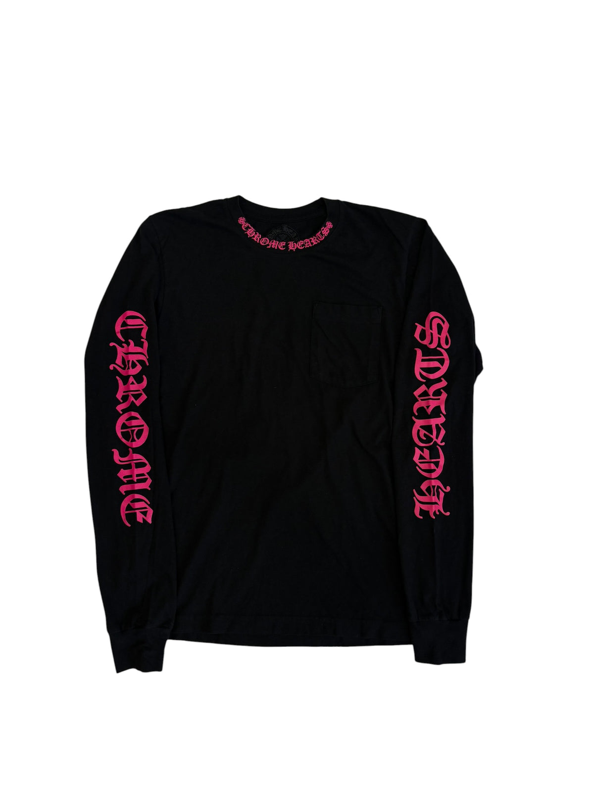 Chrome Hearts Neck Logo Pink/Black Longsleeve Shirt