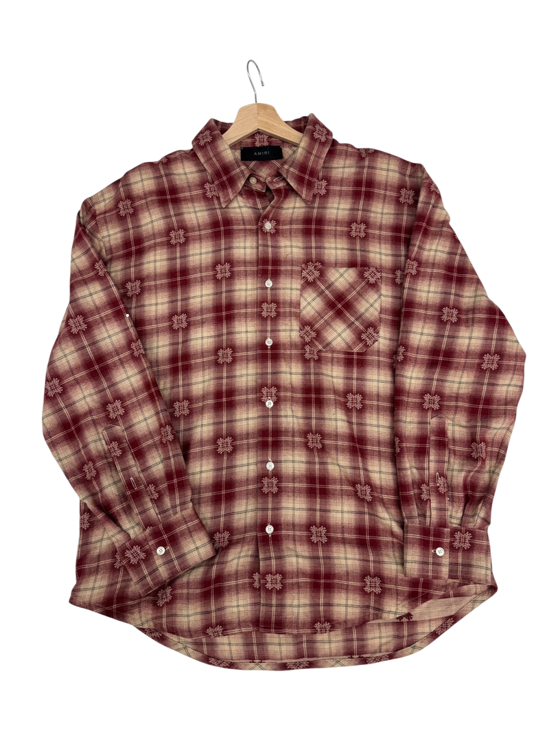 Amiri MA Quad Plaid Flannel Button Up
