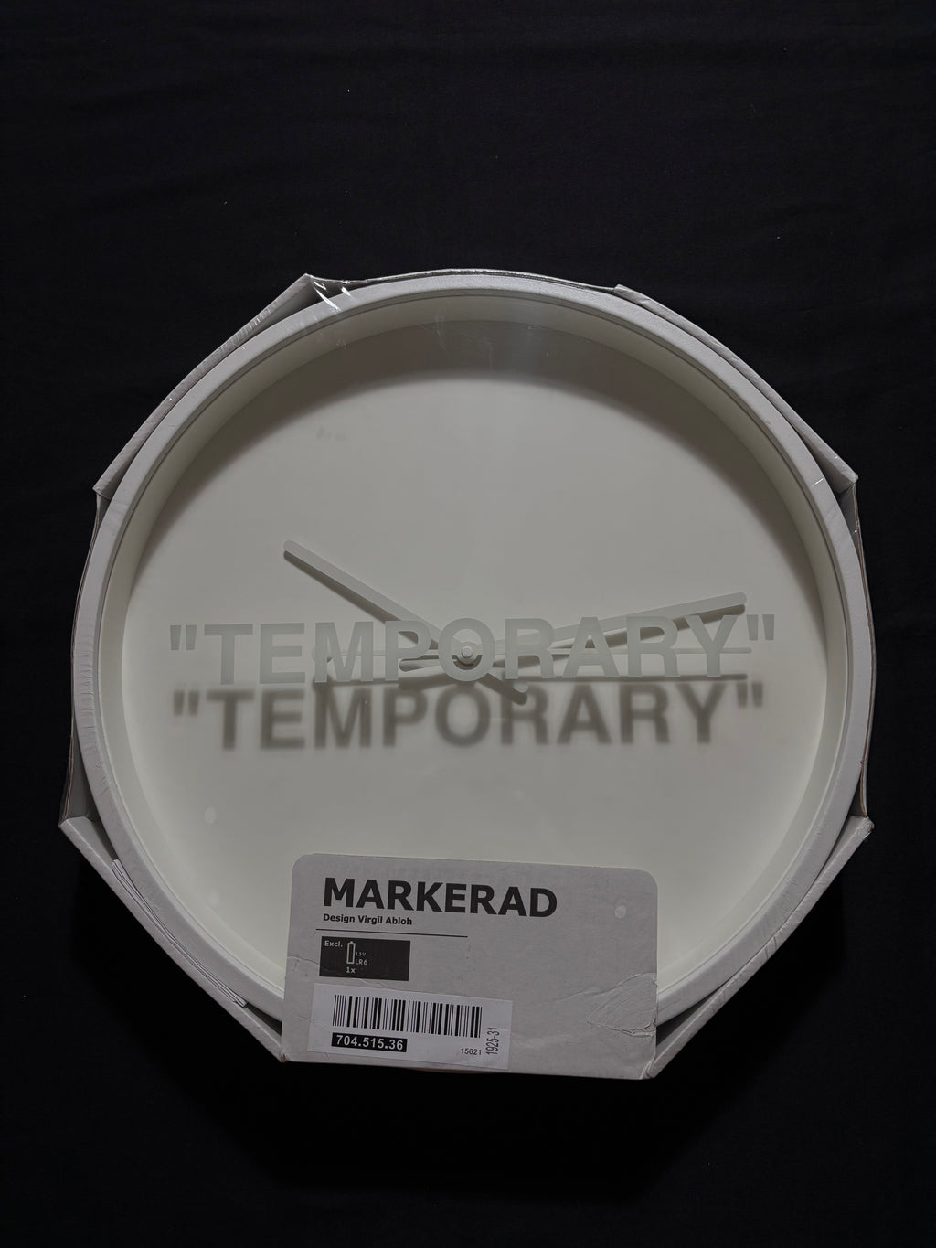 Off White x IKEA MARKERAD 'TEMPORARY' Wall Clock