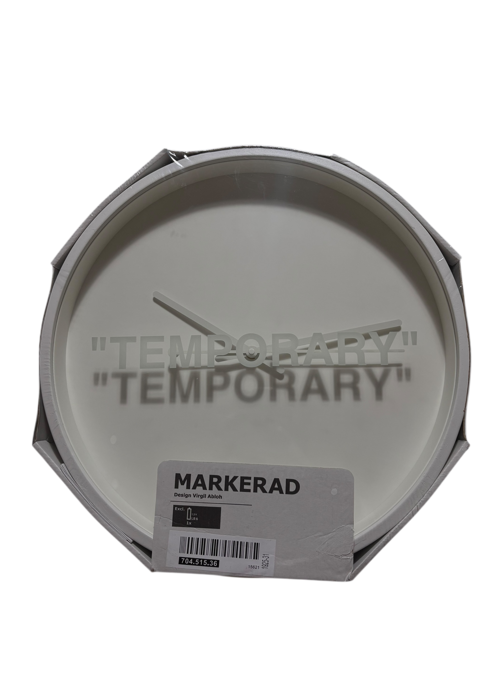 Off White x IKEA MARKERAD 'TEMPORARY' Wall Clock