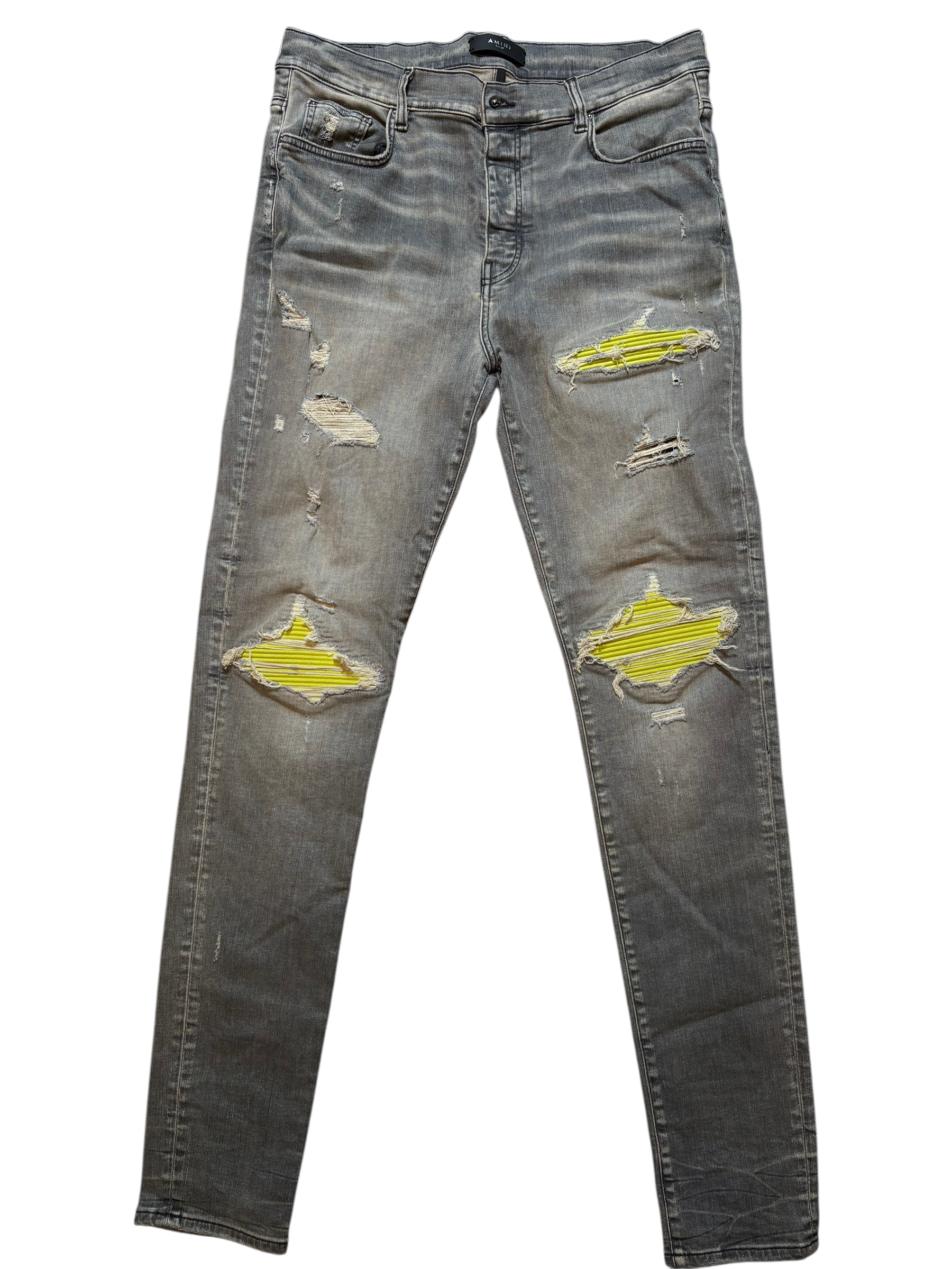 Amiri MX1 Jeans Grey Green Patch