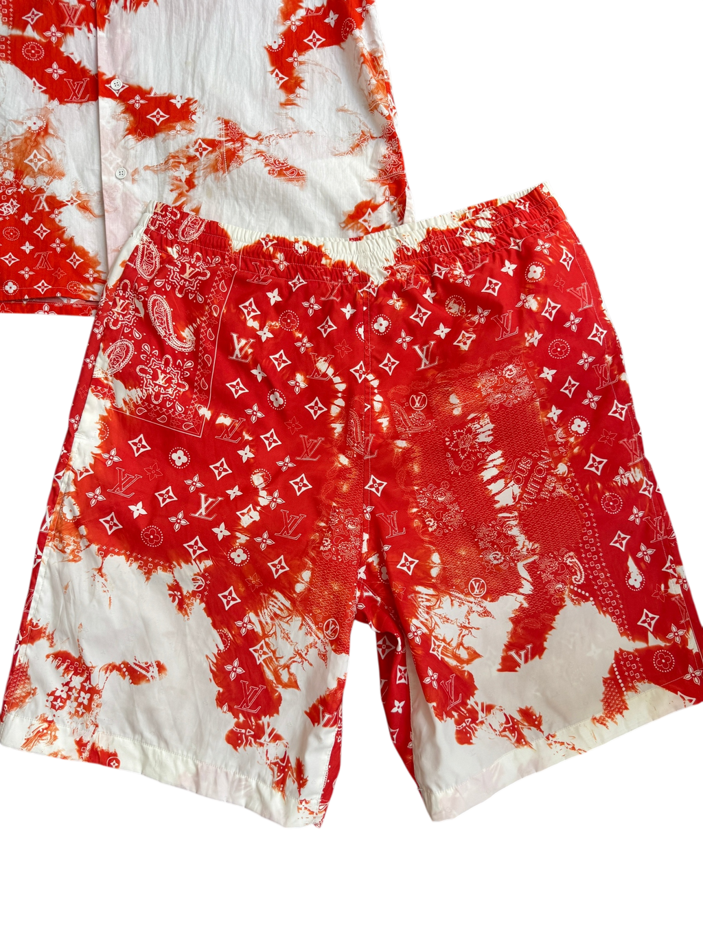 Louis Vuitton Orange Bandana Bleached Set - Size M
